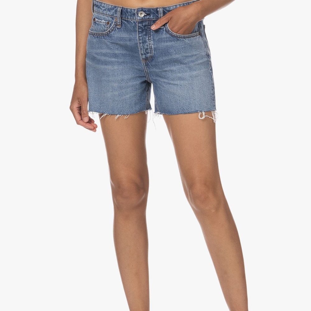 Rag & Bone Dre Distressed Jean Shorts in Clean Peony